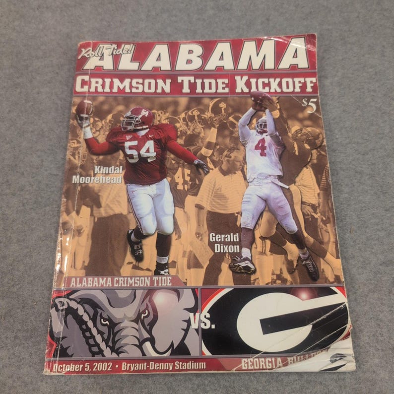 2002 Alabama Crimson Tide vs Georgia Bulldogs Football Program October 5 VG- image 1