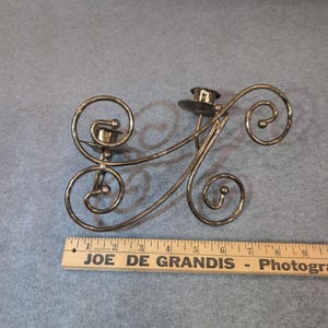 Home Interiors Gifts Brass Scroll Wall Sconce Candle Holder Pair Set of 2 image 5