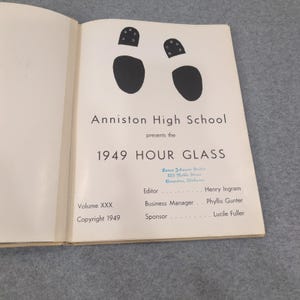 1949 Anniston High School Yearbook Hour Glass Volume XXX Alabama Vintage image 4