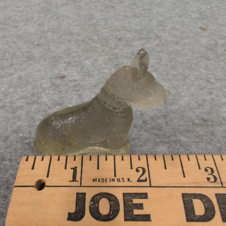 Vintage Miniature Translucent Glass Scottie Dog Figurine Scottish Terrier Decor image 4