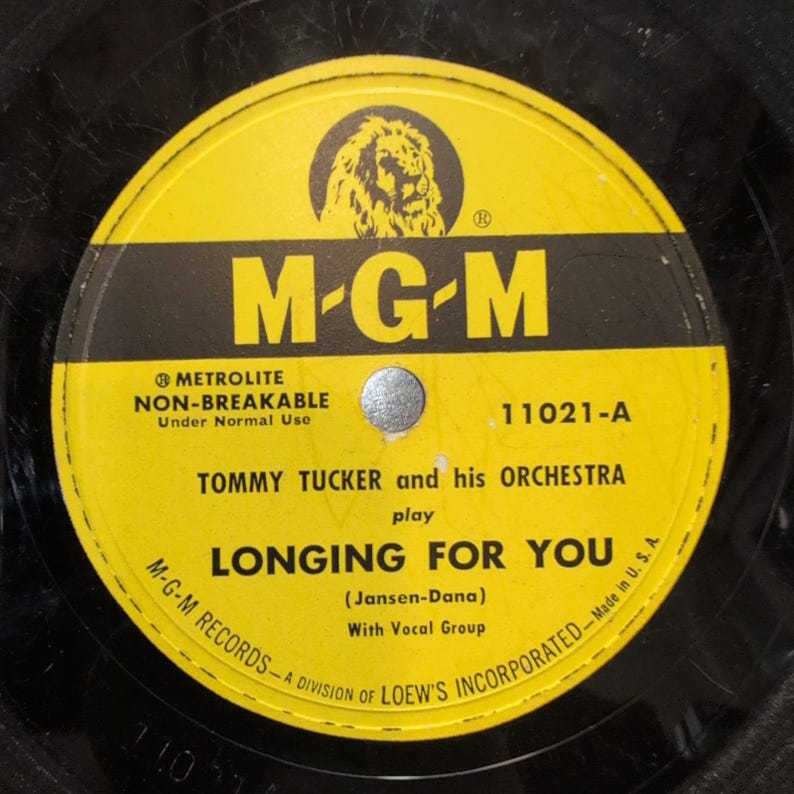 Tommy Tucker &His Orchestra Longing For You/I Am Ready For You 10" 78 RPM Record image 1