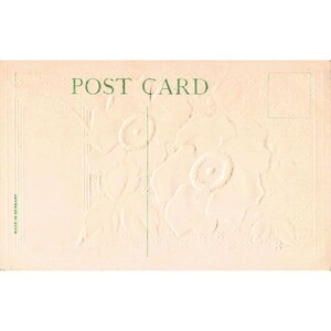 Antique Embossed Postcard Best Wishes Red Wild Roses Gold Gilt Made in Germany image 2