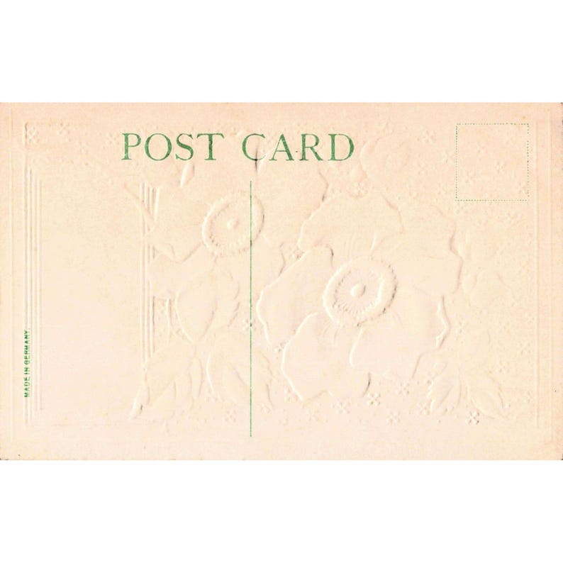 Antique Embossed Postcard Best Wishes Red Wild Roses Gold Gilt Made in Germany image 2
