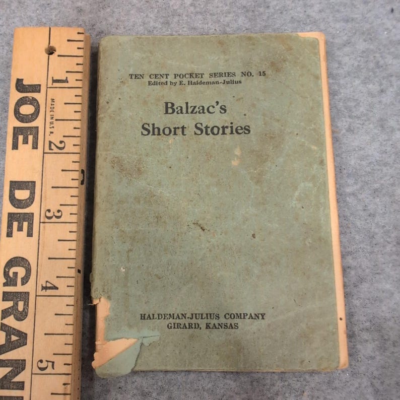 Vtg Balzac's Short Stories Little Blue Book No 15 Haldeman-Julius 1920s 1930s image 1
