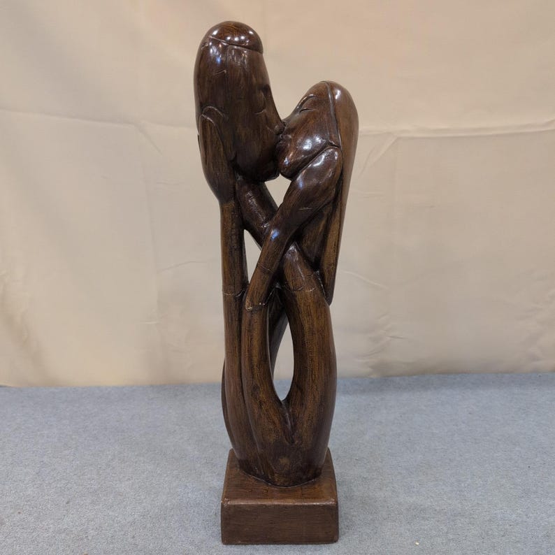 Marwal Industries Inc Kissing Couple Sculpture Vintage Mid Century Modern image 1