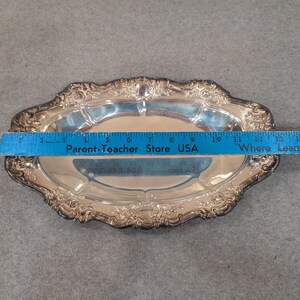 Towle Old Master Embossed Silverplate Oval Serving Tray Floral Scroll Border image 4