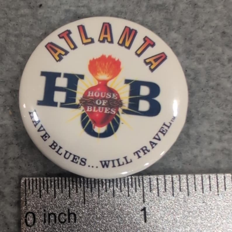 VTG Atlanta Haus des Blues HB Have Blues Will Travel Anstecker Anstecker Souvenir Pinback Bild 3