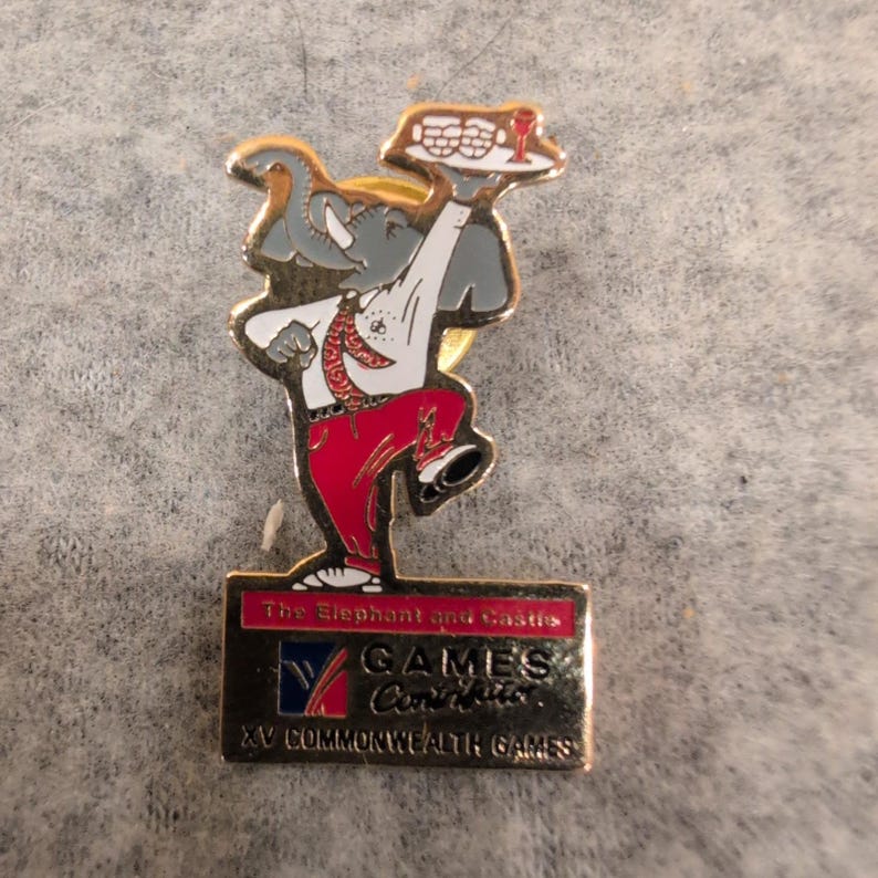 XV Commonwealth Games Conbutor Pin Der Elefant und das Schloss Maskottchen Victoria 19 Bild 1