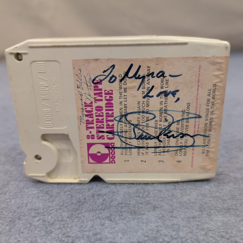 Signed Bill Anderson Sings For All The Lonely Women In The World 8 Track Tape image 2