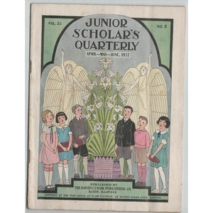 1937 Junior Scholar's Quarterly Vol 33 No 2 David C Cook Ancient World Map VG- image 1