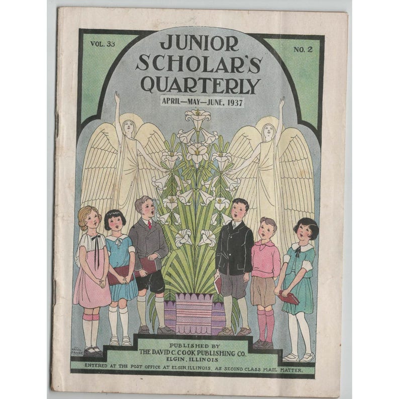 1937 Junior Scholar's Quarterly Vol 33 No 2 David C Cook Ancient World Map VG- image 1