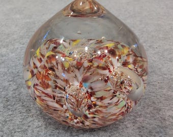 Vintage MB Daniels & Co Multicolor Swirl Glass Paperweight Bubbles Made in Japan