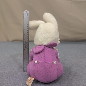 TL Toys 1992 Easter Bunny Doll Purple Outfit Plush Bunny Toy image 2