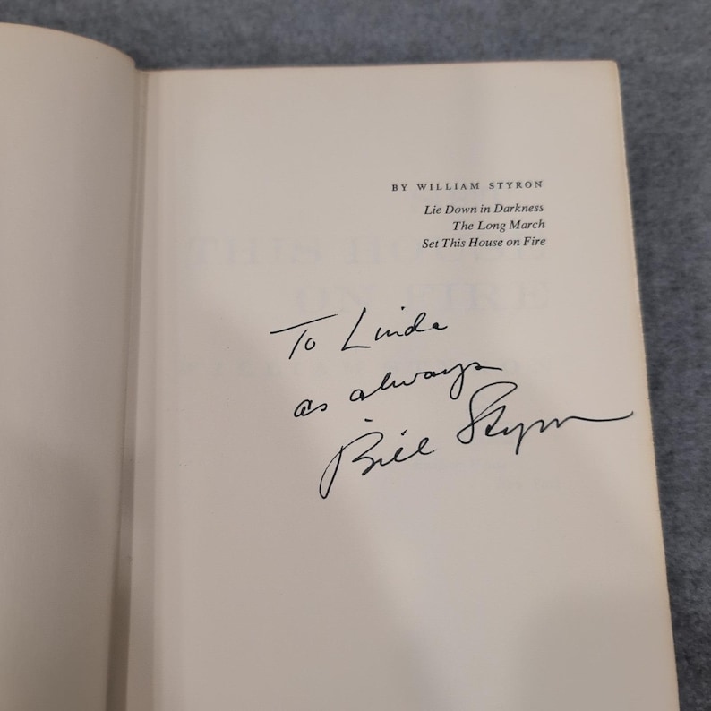 Set This House on Fire William Styron 1960 Signed by Author Hardcover VG/VG image 5