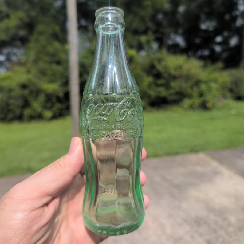 Vintage Coca-Cola Birmingham Alabama Hobbleskirt 6.5 oz Green Glass Coke Bottle image 1