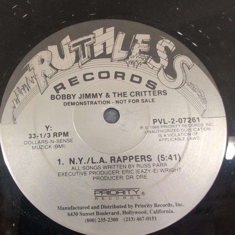 Bobby Jimmy & The Critters NY LA Rappers Vinyl Ruthless Records Dr Dre Eazy-E image 5