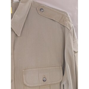 VTG Duck Head Mens Button Down Long Sleeve Shirt Olive Green Military Style image 5