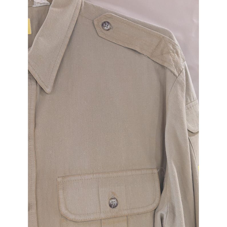 VTG Duck Head Mens Button Down Long Sleeve Shirt Olive Green Military Style image 5