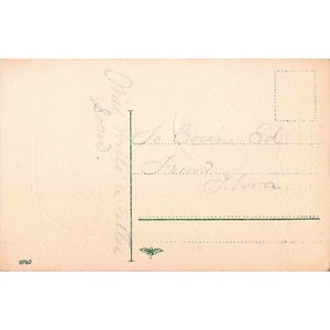 Vintage Ostergrußkarte mit geprägten Hühnern, Hähnen und Eiern, Deutschland 0702 Bild 2