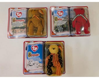 Ty Teenie Beanie Babies International Bears II 2000 McDonald's Complete Set