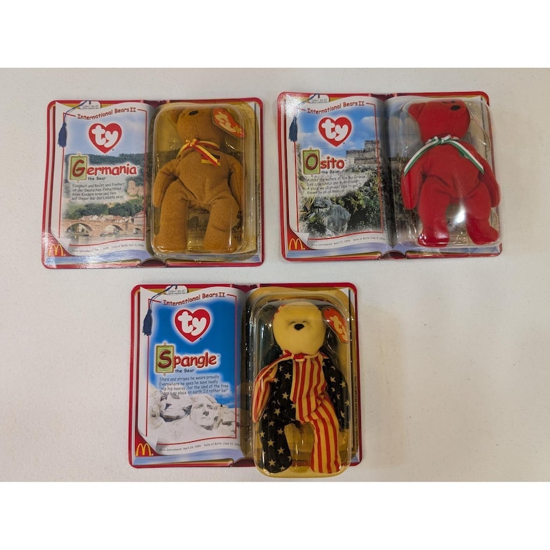 Ty Teenie Beanie Babies International Bears II 2000 McDonald's Complete Set image 1
