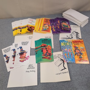 Vintage Style Humorous Greeting Cards Lot 100+ Bulk Variety Birthdays Envelopes image 1