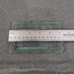 Tiara Indiana Glass Last Supper Bread Tray and Trinket Dish Set Clear Green image 6