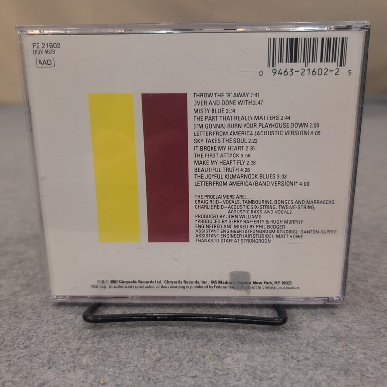 The Proclaimers This Is The Story CD 1987 Chrysalis Records F2 21602 DIDX 4628 image 2