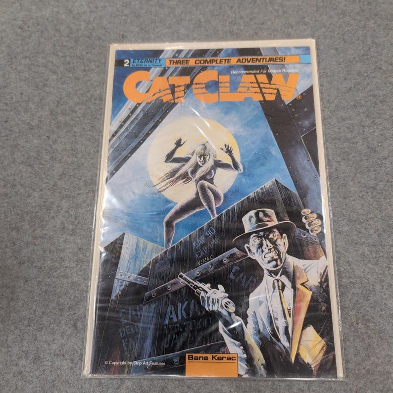Cat Claw 2 Eternity Comics Bane Kerac Tres aventuras completas 1989 NM imagen 1