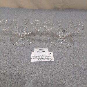 Vintage Heisey Crystolite helderglazen kandelaar set van 2 c. 1937-1957 afbeelding 7