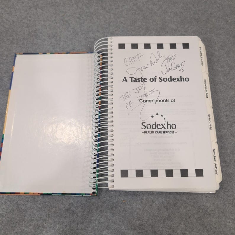 A Taste of Sodexho Health Care Services Spiral Cookbook Signed by Chefs image 2