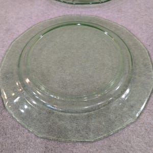 Fostoria Fairfax Green Depression Glass Octagonal Dinner Plates Set of 4 2375 image 3
