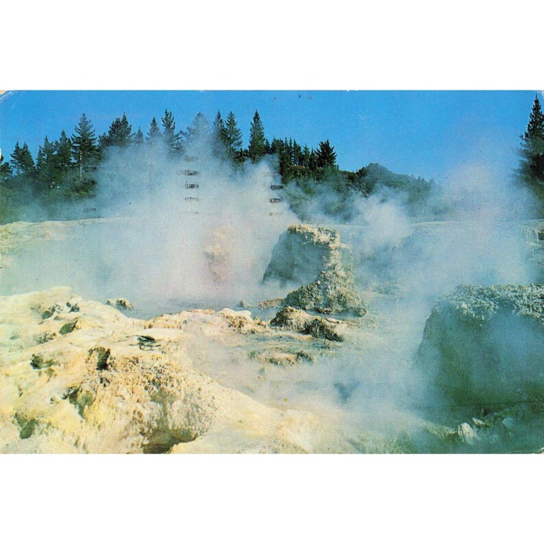Vintage-Postkarte von 1971: Tikitere-Kessel, Rotorua, Neuseeland, Foto: Gladys Goodall (sehr guter Zustand) Bild 1