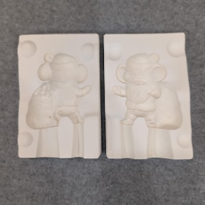 Moldes de Alberta A-285 para cerámica navideña de Papá Noel y ratón, 1982 imagen 1