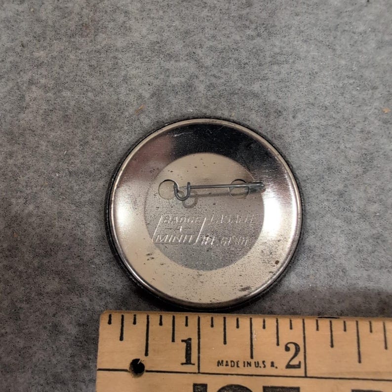 Anniston High School Bulldogs Reserved Pinback Button Vintage Mascot Badge Black image 2