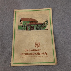 Vintage Restaurant Grillstube Rausch Menu Schwetzingen Germany German Ephemera image 1