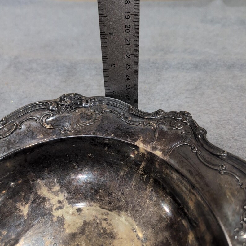 Gorham Silver Original Vintage Silverplate Chantilly Pattern Scalloped Bowl image 8