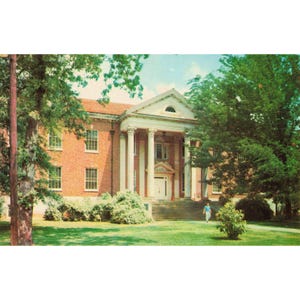 Ole Miss Lamar Hall Law School RPPC Chrome Postcard Oxford Mississippi Lowman image 1