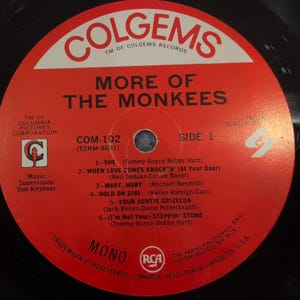 The Monkees More of the Monkees Vinyl LP Mono Colgems COM-102 1967 Vintage image 1