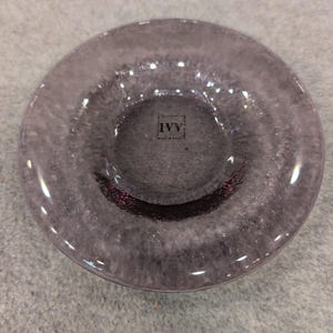 IVV Selezione Amethyst Purple Mouth Blown Glass Dish Made in Italy Textured image 1
