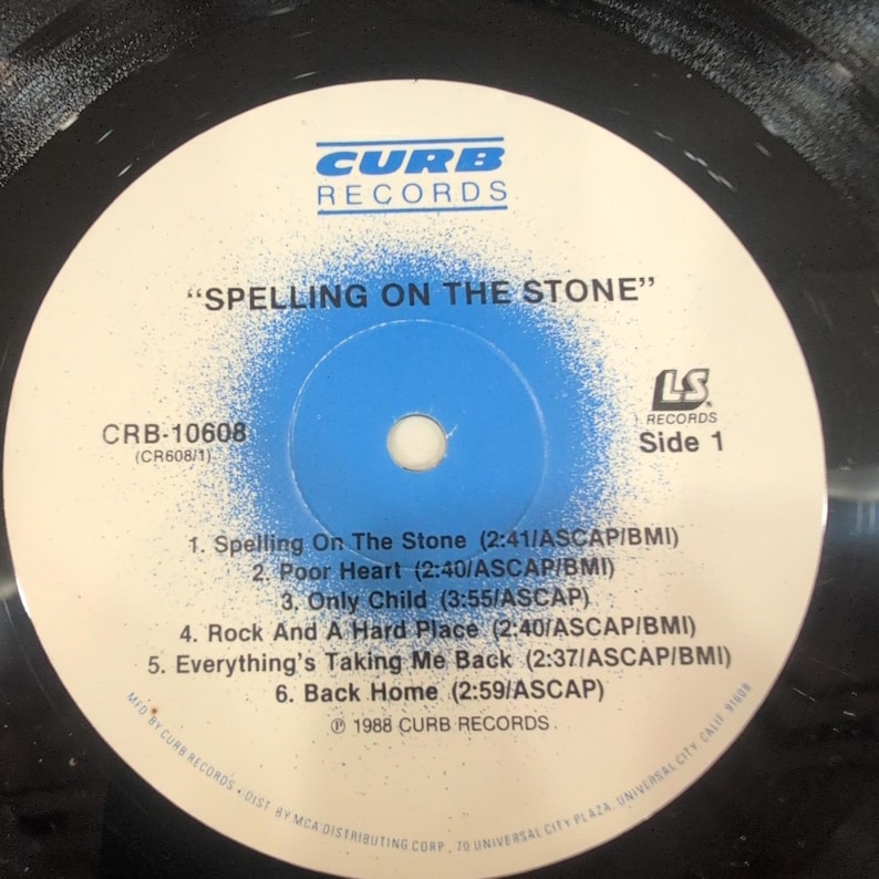 Spelling On The Stone LPレコードアルバム Curb Records CRB-10608 1988 カントリーミュージック 画像 4
