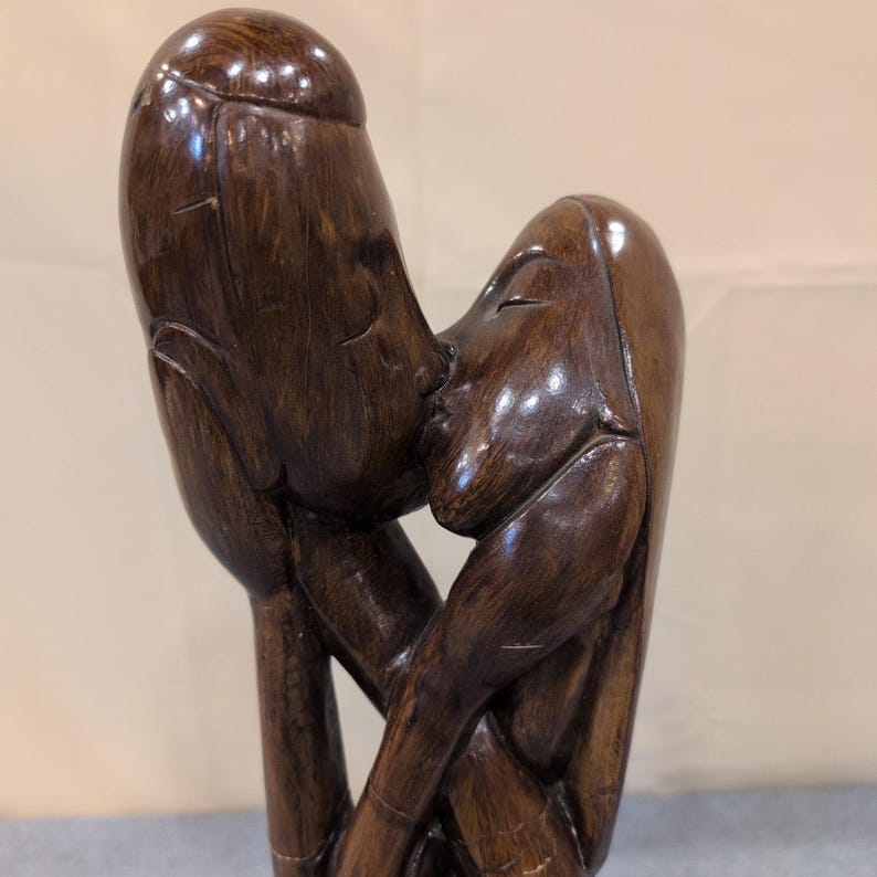 Marwal Industries Inc Kissing Couple Sculpture Vintage Mid Century Modern image 2