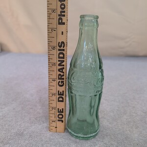 VTG Coca-Cola Glass Bottle Rome GA Georgia Green Embossed Hobbleskirt Contour image 4