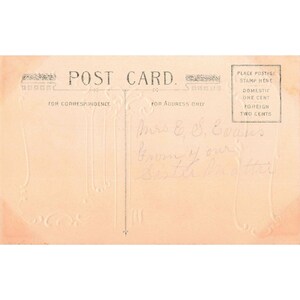 Antique Love's Symbols Pansies Embossed Postcard Floral Thoughts of Thee VG- image 2