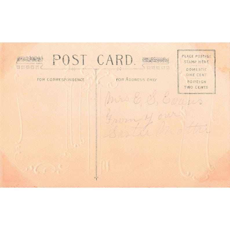 Antique Love's Symbols Pansies Embossed Postcard Floral Thoughts of Thee VG- image 2