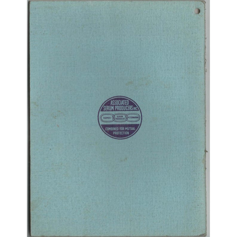 Vintage Livestock Market and Record Handbook Associated Serum Producers Inc. afbeelding 2