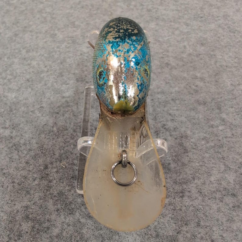 Vintage Bill Norman Fishing Lure Crankbait Blue Silver Scale Pattern image 3