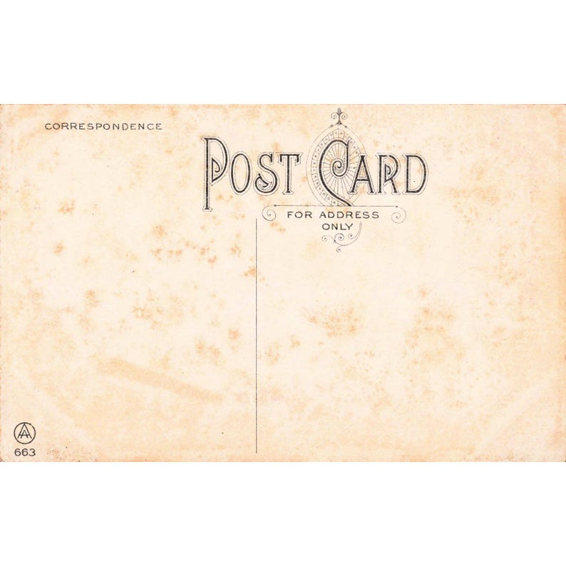 Vintage-Postkarte, getigertes Kätzchen, rosa Blumen, geteilte Rückseite, unfrankiert, 663 A Logo Bild 2