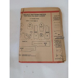 Vintage 70s McCall's Sewing Pattern 3677 Misses' Tunic, Dress, Pants image 2