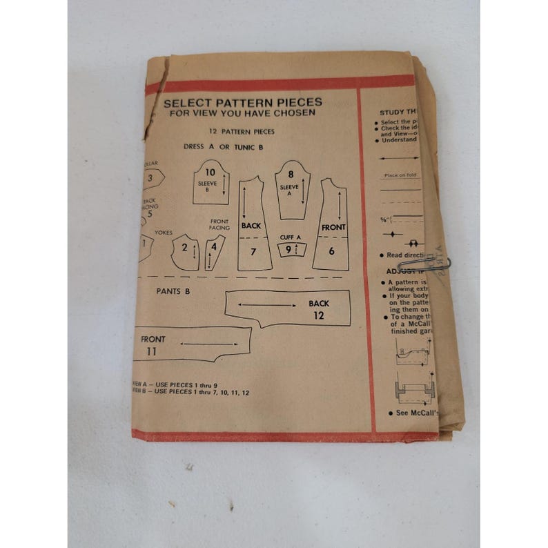 Vintage 70s McCall's Sewing Pattern 3677 Misses' Tunic, Dress, Pants image 2
